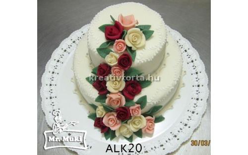 Rózsás torta ALK2048 - erre az alkalmi torta kódra hivatkozzon! Telefon: +36 1 318 8315